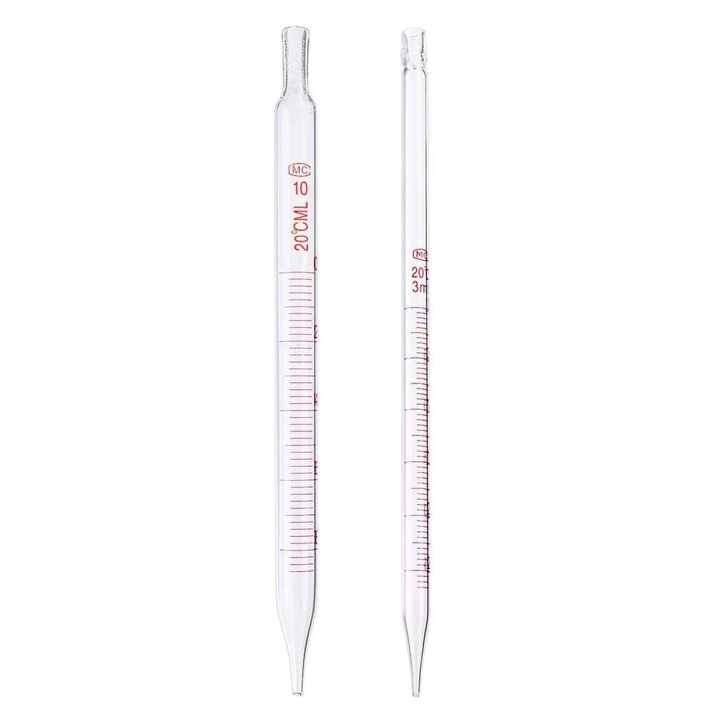 Rtyrytiiu Glass Short Pipette With Scale And Bubble Lab Glassware Kit - 10ml 1/2/3/5/10ml Laboratory equipment (Size : 2ml)