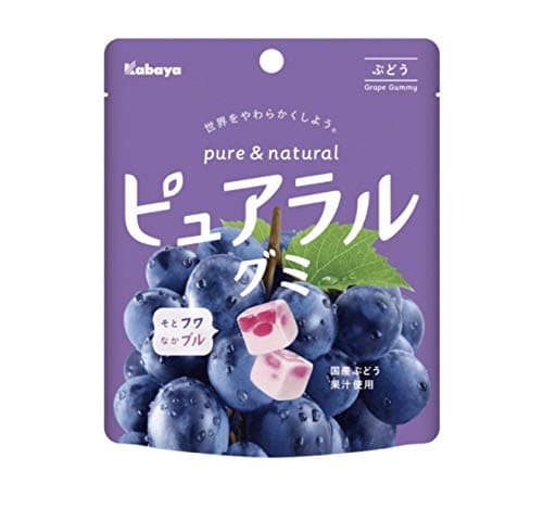 Gummies grape flavor fruit jelly Japanese snacks filled with real fruit 58 g. x 2 packs.