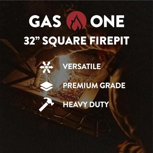 GasOne 32-Inch Outdoor Fire Pit - Metal Firepit for Outside Patio With Screen - Elegant Modern Table for Camping, Heating, Bonfire, Picnics