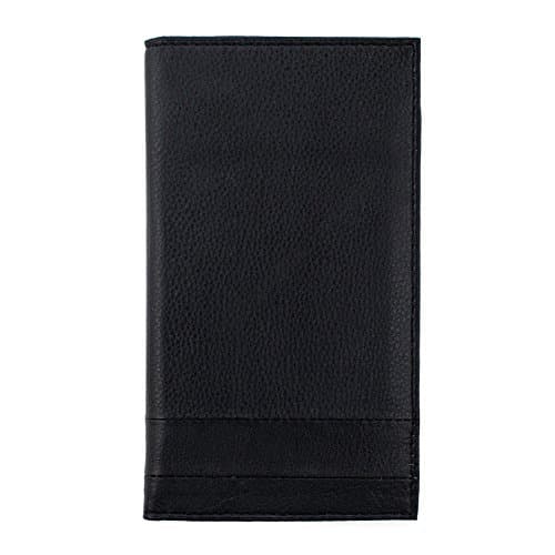 Men's Long Leather Bifold Wallet Card Case|Cheque Book Holder|Holiday Christmas Gift Free Size Black