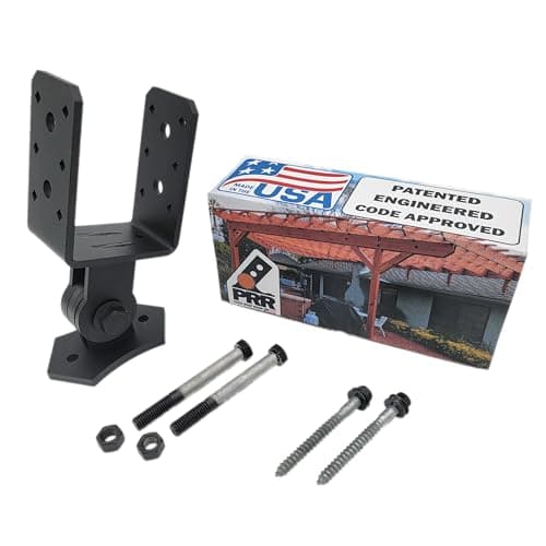 The Official Patio Roof Riser - LO-PRO - Engineered & Code Approved - Made in The USA - Fits Nominal 4X Beams (3.625" Bucket) - Pergola Roof Riser Hardware