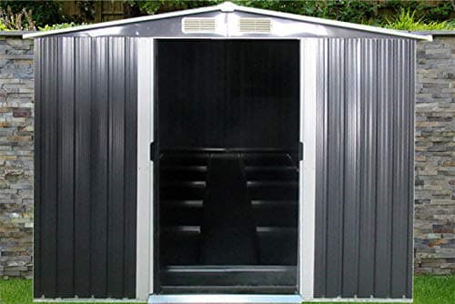 dirty pro tools GREY METAL GARDEN SHED Width 10 x 8 WITH BASE