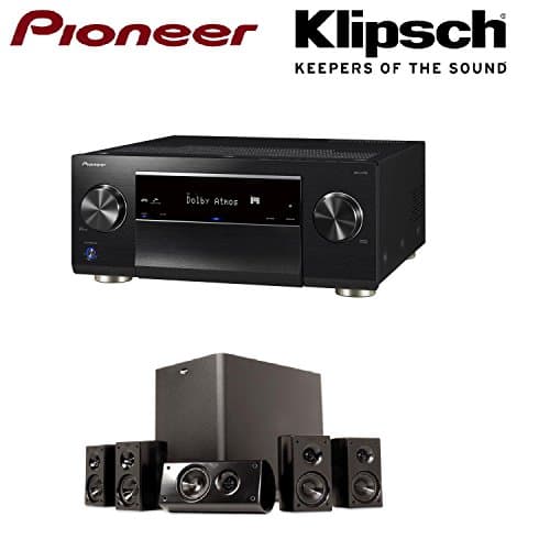 Pioneer Network AV Receiver Audio & Video Component Receiver,Black (SC-LX701) + Klipsch HD 300 Compact 5.1 High Definition Theater System (Set of Six, Black) Bundle