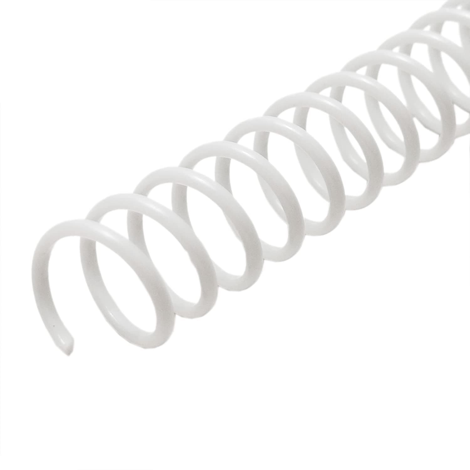 Plastic Spiral Binding Coil 1-1/4" (31.8mm), 280 Sheets Capacity, 4:1 Pitch White Coil bindings Spines for Business and Educational Purposes, 50 Pack