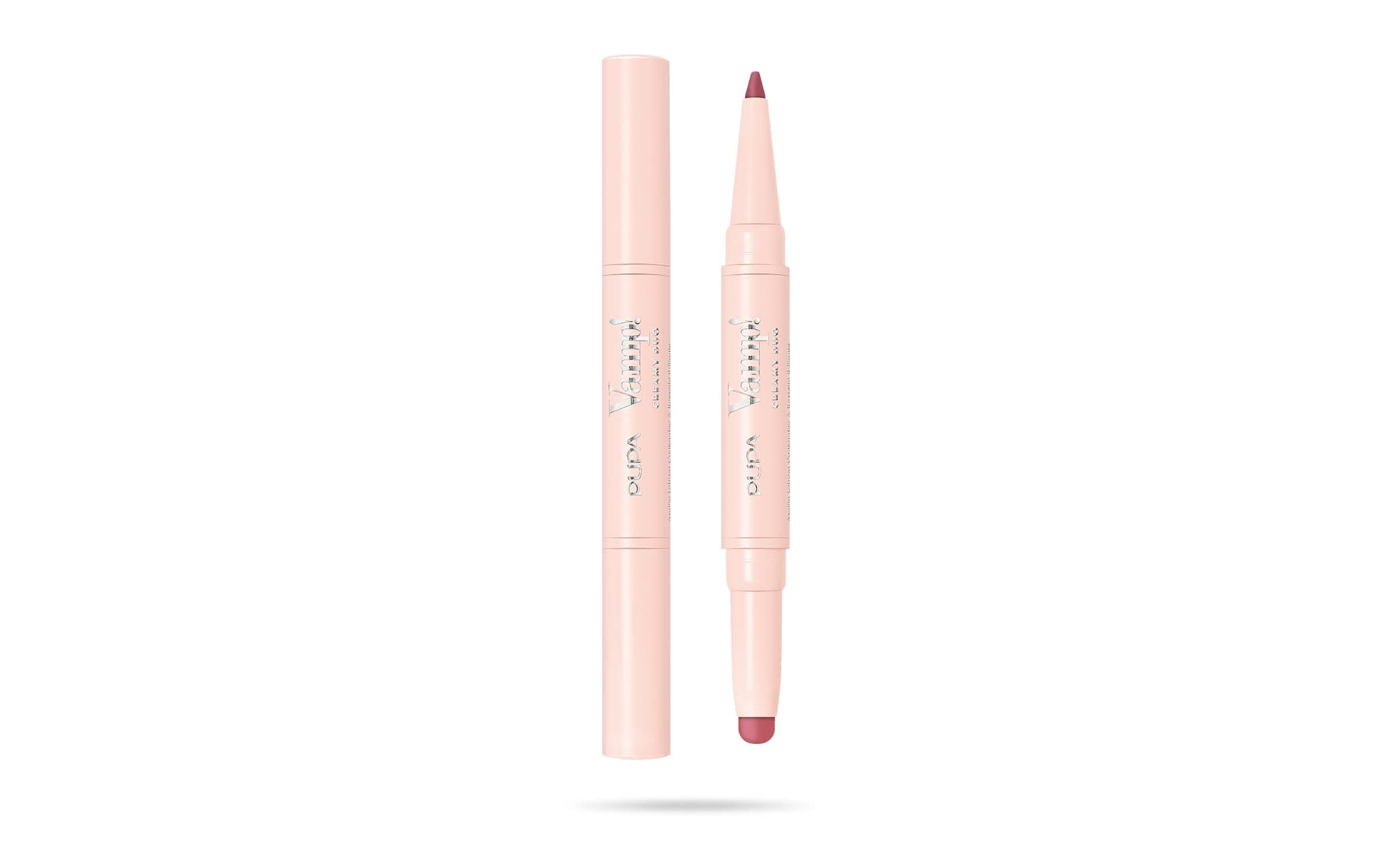 Milano Vamp! Creamy Duo, 008 Vintage Rose, 1 Pc - 2 in 1 Lipstick and Lip Pencil - Long Lasting - Lightweight - No-Transfer - Smooth Texture - Highly Pigmented