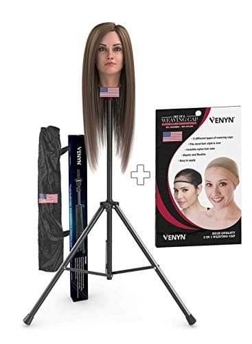Venyn Tripod Stand for Wigs and Mannequin Heads – Stable Frame with Adjustable Height – Portable and Metal