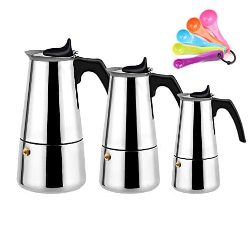 NARCE Stainless Steel Percolator Coffee Maker Stovetop Espresso Maker Moka Pot Coffee (4cup-200ML)