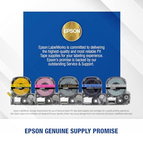 LABELWORKS 224VTBWPX Tape Cartridge - Black on White Flexible and Durable Vinyl Industrial Label Maker Tape - 1" (24MM) Wide, 22.9 ft