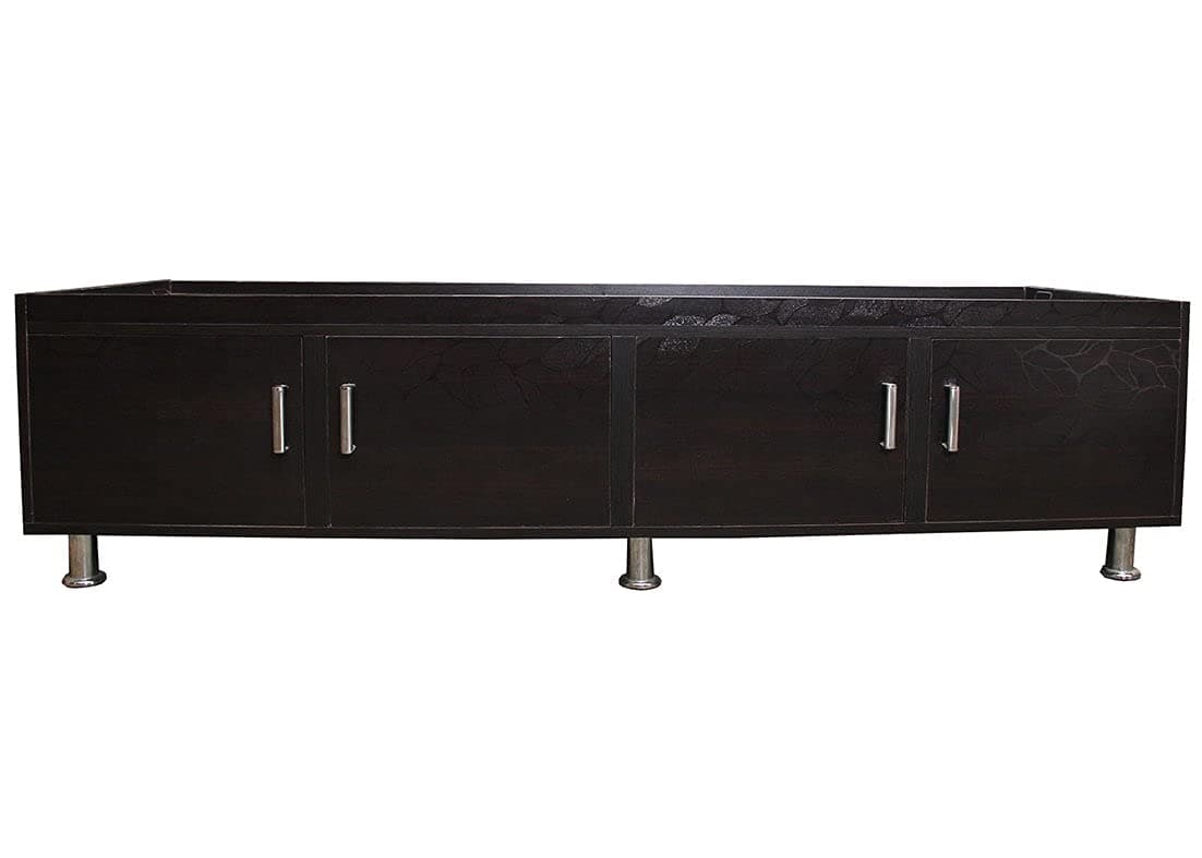 Engineered Wood Divan Single Bed With Box Storage-(Wood Finish_Brown)