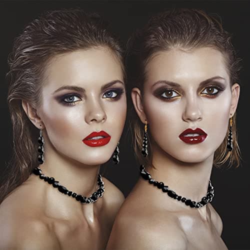 クリスタルガラスビーズ600個 ブリオレットクリスタルビーズ詰め合わせ ロンデルシェイプファセットビーズ コンテナボックス付き ガラス製ルーズビーズ クラフトジュエリー製作用 (4/6/8mm ブラック)