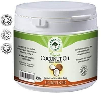 SheaLite Coconut Oil Organic Unrefined - 100% Extra Virgin Cold Pressed, Pure, Raw & Natural Uses - Perfectly Best Health Benefits for All Skin and Hair | Certified Organic by Soil Association