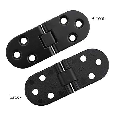 4PCS Flip Hinges Round Edge 180 Degree Zinc Alloy Small Door Hinge with Screws, Folding Table Cabinet Wardrobe Doors Timber Wooden Box, Home Furniture Hardware, Anti Rust Durable Spray Paint Black