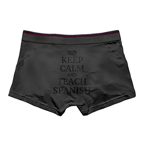 Men's Underwear Keep Calm And Teach Spanish Boxer Briefs Men Pack Soft Cotton Open Fly Underwear