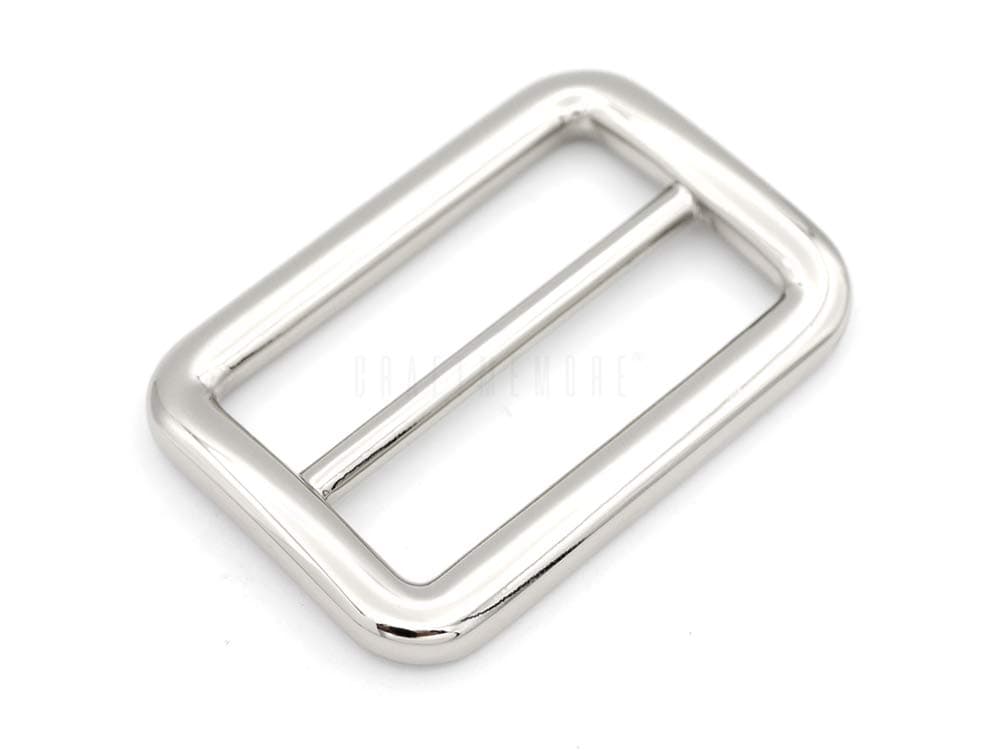 CRAFTMEMORECRAFTMEMORE 6pcs Metal Slide Buckle Bag Belt Strap Keeper Slider Triglide Strap Adjuster Purse Making Accessories SCSL (1 1/2 Inches, Silver)