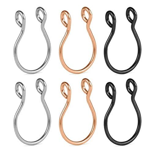 Fake Septum Nose Ring Face Nose Hoop Nose Ring Non Pierced Clip Small Helix Tragus Earrings Hoop Moon Faux Body Piercing Jewelry for Women Men