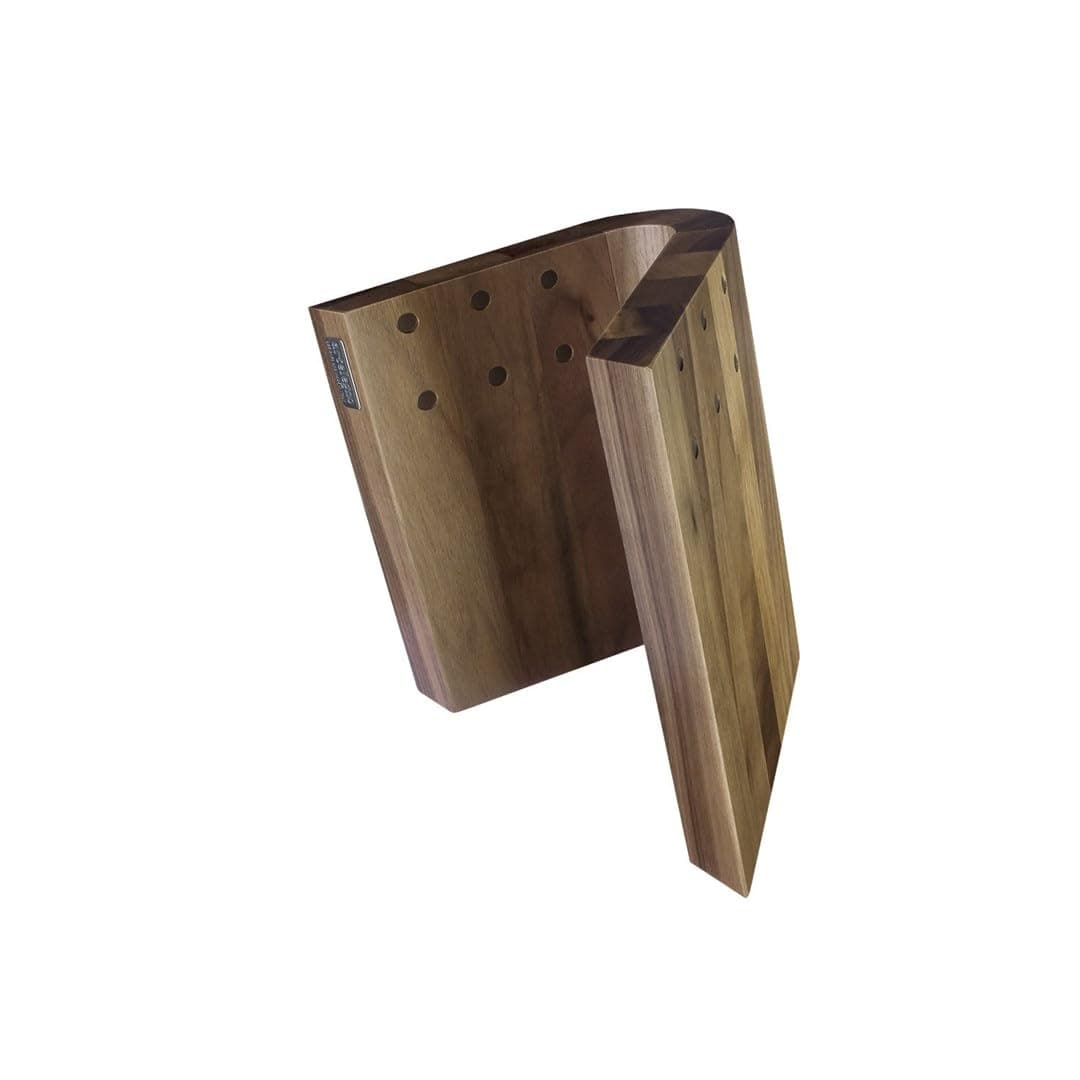 Arte Legno Magnetic Knife Block and Elegant Kitchen Display - Curved Design - Stain Resistant Walnut Wood - Handcrafted in Italy - 10 Knife Capacity