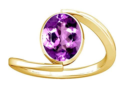 Divya Shakti 12.25-12.50 Carat Amethyst Kataila Gemstone Panchdhatu Ring for Women