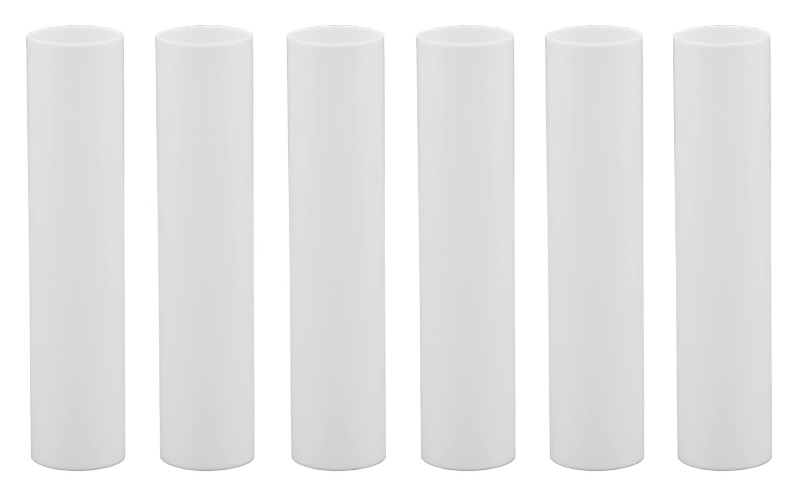 Creative Hobbies® 1751 - Set of 6, 4 Inch Tall White Plastic Candle Covers Sleeves Chandelier Socket Covers ~Candelabra Base