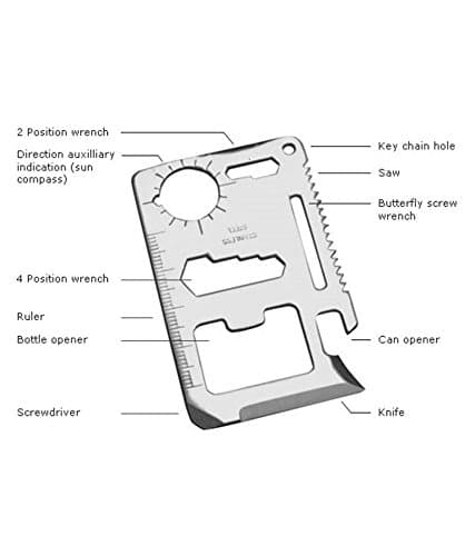 Mobilegear 11 in 1 Stainless Steel Pocket Survival Tool Kit