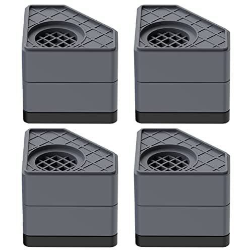 SEISSO Anti Vibration Pads for Washing Mahine, Double Heighten Washing Machine Foot Pads, Weight Capacity 1100lbs. Washer and Dryer Pedestals for Protect The Floor Non Slip Shock and Noise Cancelling