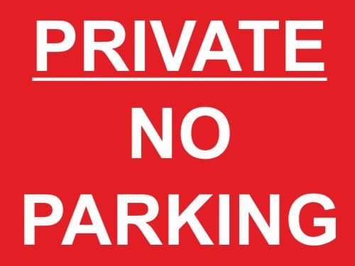 300mmx200mm Private No Parking Sign (DPR PWR).