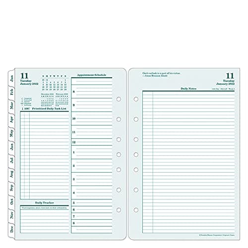 FranklinCovey - Original Planner | 2-Page Per Day - Ring-Bound (Classic, Jan 2022 - Dec 2022)