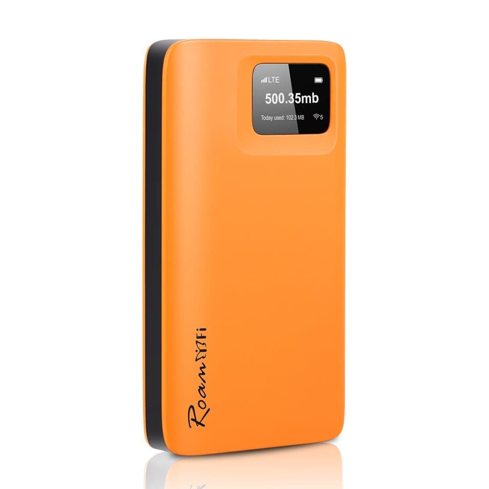 RoamWiFi 4G LTE WiFi Mobile Hotspot, Local & International Coverage Travel Router in 170+ Countries,No Contract or SIM Card Required,10 Connected Devices, US 50GB & Global 1GB Data 60Day