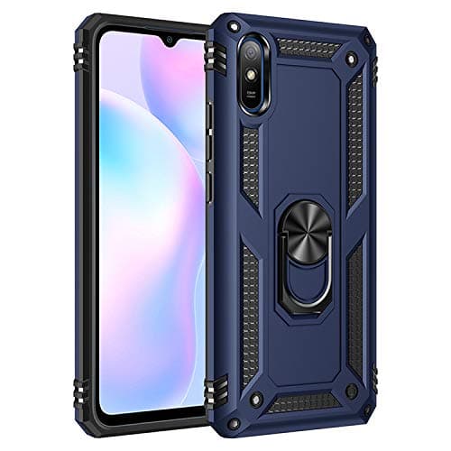 Jielangxin Keji Case for Xiaomi Redmi 9A Case Cover,360 Degree Rotating Ring Holder Kickstand Case for Xiaomi Redmi 9A M2006C3LG M2006C3LC Case Cover Blue