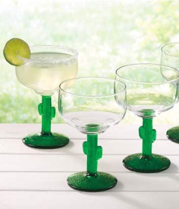 Cactus Stemmed Margarita Glasses, 16 oz. Libbey set of 6