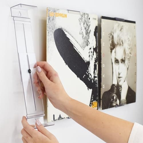 CollectorMount Album Mount Vinyl Record Shelf Stand and Wall Mount Display, Invisible and Adjustable, 4 Frames