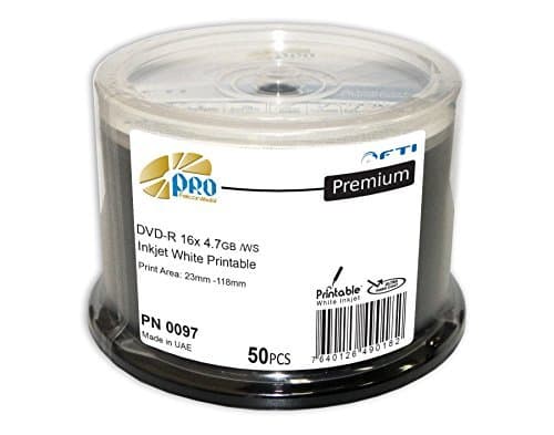 Scratch Resistant Blank DVDs - DVD-R Falcon White Inkjet Hub Printable Hard Coat UHC 16x 4.7GB 50 Disc Cakebox