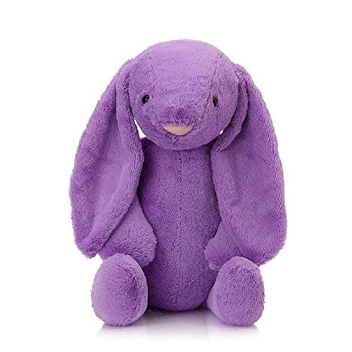 Happy Island Big Giant Cute Plush Rabbit Bunny, Huge Plush Animals for Girl Children Girlfriend Valentine's Day (Purple, 10inch)