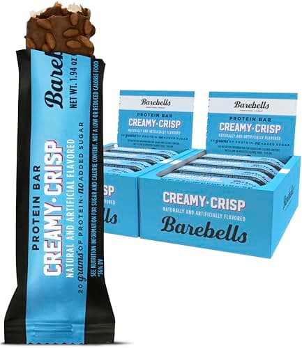 Barebells Protein Snacks Bars Creamy Crisp - 12 Count,Pack of 2-1.9oz Bars 55g of High Protein - Chocolate Protein Bar with 1g of Total Sugars - Perfect on The Go Protein Snack & Breakfast Bars