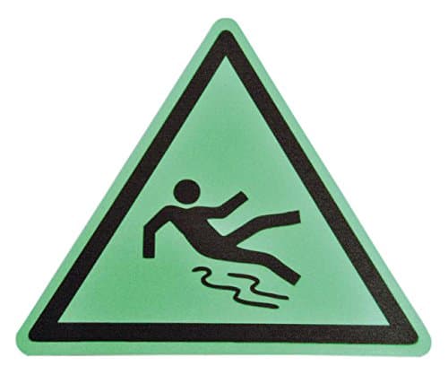 DMD Direct 14.126.G04 m2 Anti-Slip Tape Glow in Dark Marker Beware of Slippery Floor Triangle, Black