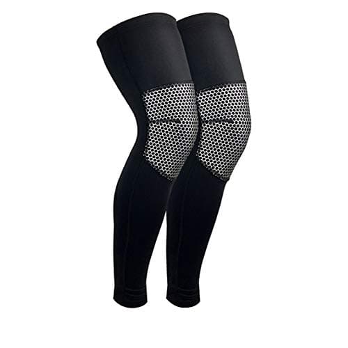 Protective gear Basketball Knee Pads, Sports Anti-Collision Compression Knee Support, Nursing Calf Men and Women Basketball Equipment Breathable Running Long Leg Support (1 Pair) Nanayaya