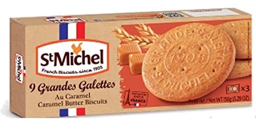 4 Boxes of Grande Galettes Caramel Butter Cookies by St Michel - 5.29 oz. Each