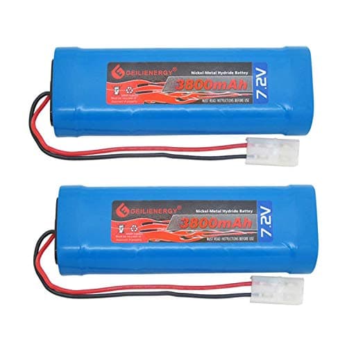 7.2V Ni-Mh 3800mAh High Capacity RC Car, RC Truck, RC Tank, RC Boat Rechargeable Battery Pack for Rc Racing Car(2 Pack)