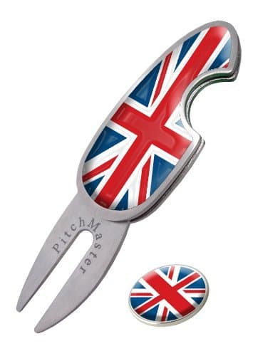 UNION JACK PITCHMASTER DIVOT TOOL, PITCHMARK REPAIRER BY ASBRI GOLF