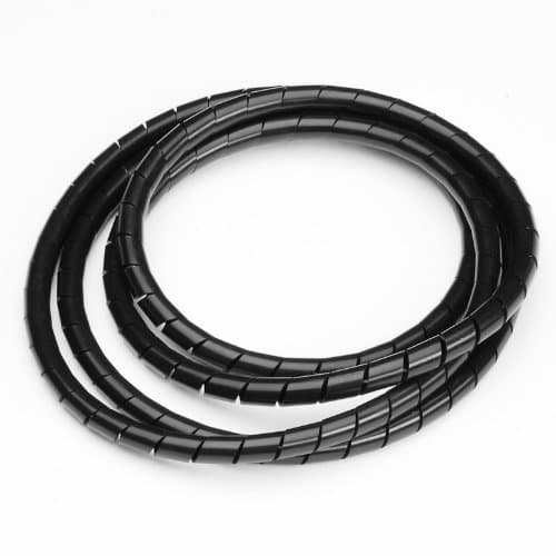 Vaisis Spiral Harness Wrap 0.177" (4.5mm) Outside Diameter, Black, 33 ft.