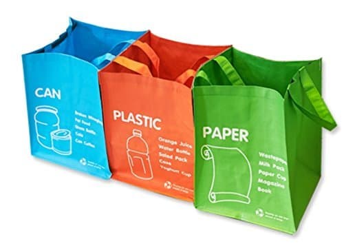 Recycle Bin - Waterproof Separate Recycle Bag Waste Baskets 3 Colors Set
