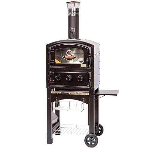 Wood and Charcoal Fired Oven and Smoker in Black