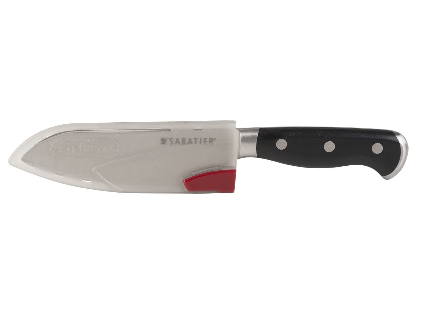 Sabatier Edgekeeper Stainless Steel Self-Sharpening Utility Knife 12cm , Ideal for Mincing Herbs, Cutting Vegetables and Fileting Fish, Grey