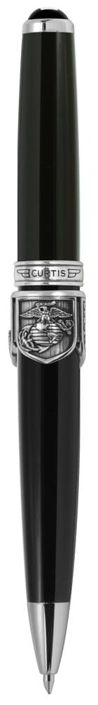 Curtis Australia US Marine Dreamwriter Ball Point Pen, Black/White with Bronze (40047901-14)