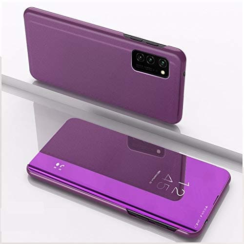 GGQQ YDYX AYS For Huawei P40 Pro Plated Mirror Horizontal Flip Leather Case with Holder(Black) (Color : Purple)
