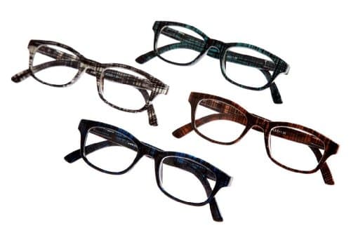4 Pack of Plaid Reading Glasses +2.50