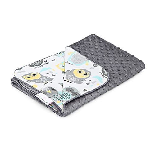 MayLily® Premium | Regular Baby Blanket | Bamboo/Minky | 95x75cm | Made in EU | Available in Many Colors (Gray Owls/Graphite)