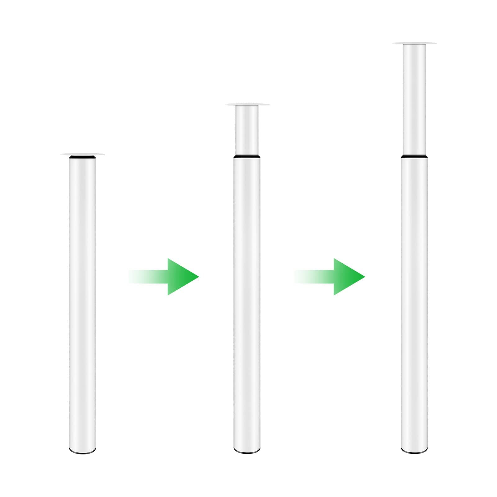 Adjustable Table Legs 710-1100mm - Modern Style Metal Folding DIY Desk Legs for Breakfast Bar, Furniture, Dining, Coffee, Bar Tables - 60mm Diameter (White)