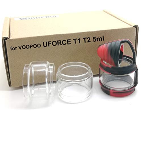 Winnema Silicone Rubber Bands for 18mm Tall 24mm Base T2 Bulb Glass Anti Slip Dust Cap Cover (Black Red)