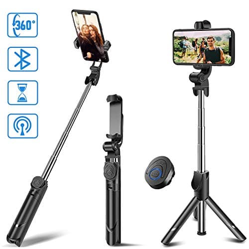 Selfie Stick Tripod, FoPcc Bluetooth Extendable Selfie Stick with Wireless Remote Shutter and Integrated Tripod Stand Selfie Stick for iPhone Xs/X/iPhone 8/8 Plus/iPhone 7/7 Plus, Galaxy S9/S8, More