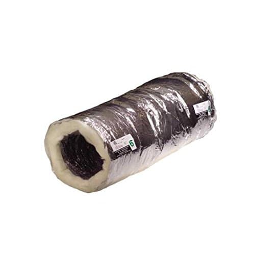 Quietflex 640 Flex Duct 6" Diameter, R 4.2 Insulation Value, 25' Length, 7.9" x 22.1" x 10.3"